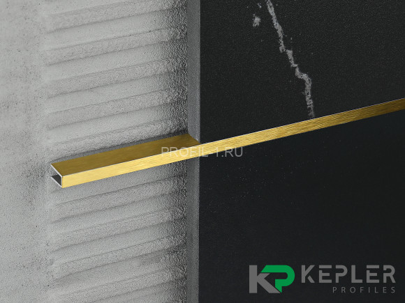 П-профиль бордюрный 10х5 мм из нержавеющей стали SS 304 FSUP05-GS S.S.304 золото сатинированное 2.7 м