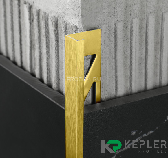 L-профиль 12х5 мм из нержавеющей стали SS 304 FSBP130-12 GS S.S.304 золото сатинированное 2.7 м