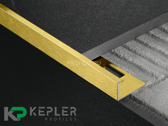 L-профиль 12х5 мм из нержавеющей стали SS 304 FSBP130-12 GS S.S.304 золото сатинированное 2.7 м