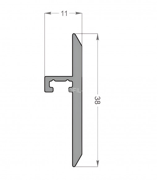 Алюминиевый стыковочный порожек напольный 38х11 мм Диал 9155 черный 3 м Алюминиевый стыковочный порожек напольный 38х11 мм Диал 9155 черный 3 м