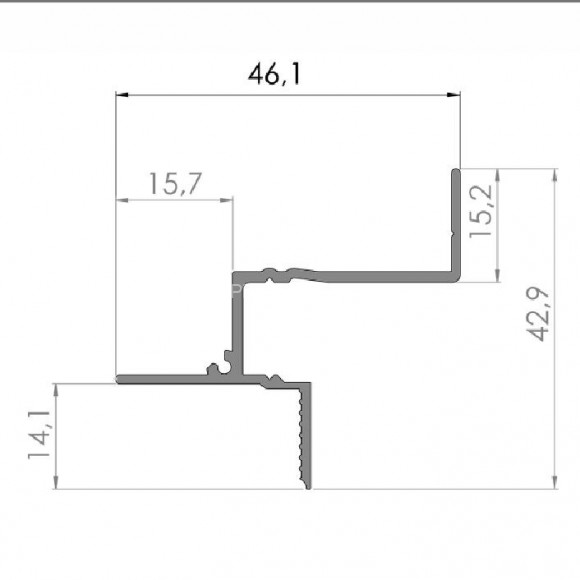 Рассеиватель для потолочного теневого плинтуса Диал ПТП-43LED 3 м