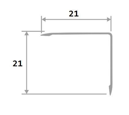 Алюминиевый уголок 21х21 мм ПН-21х21 серебро матовое 2,7 м Алюминиевый уголок 21х21 мм ПН-21х21 серебро матовое 2,7 м