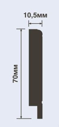 Напольный плинтус с полосой HiWood B70 белый 70х10,5 мм 200 см Напольный плинтус с полосой HiWood B70 белый 70х10,5 мм 200 см