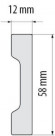Напольный плинтус 58 мм Cezar Elegance LPC-32 белый 2,44 м