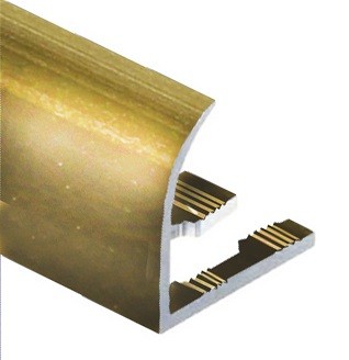 Профиль С-образный для плитки гибкий алюминий 8 мм PV25-05 золото блестящее 2,7 м