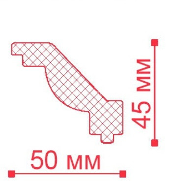 Потолочный плинтус NMC Nomastyl J белый полистирол 50х45 мм 200 см