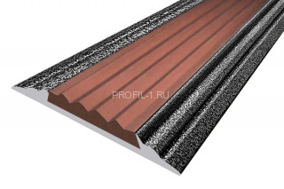 Алюминиевый порог 46 мм с резиновой вставкой одноуровневый АП-46-Антик серебро-коричневый 3,0 м Алюминиевый порог 46 мм с резиновой вставкой одноуровневый АП-46-Антик серебро-коричневый 3,0 м