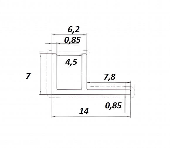 Алюминиевый F-профиль под панель 4 мм ОП-500 серебро 3м