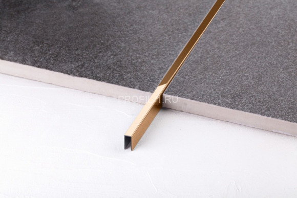 П-профиль бордюрный 10х5 мм из нержавеющей стали SS 304 FSUP05-RP S.S.304 розовое золото полированное 2.7 м