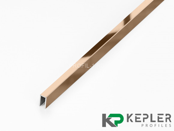 П-профиль бордюрный 10х5 мм из нержавеющей стали SS 304 FSUP05-RP S.S.304 розовое золото полированное 2.7 м