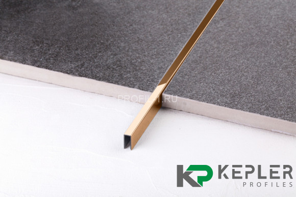 П-профиль бордюрный 10х5 мм из нержавеющей стали SS 304 FSUP05-RP S.S.304 розовое золото полированное 2.7 м