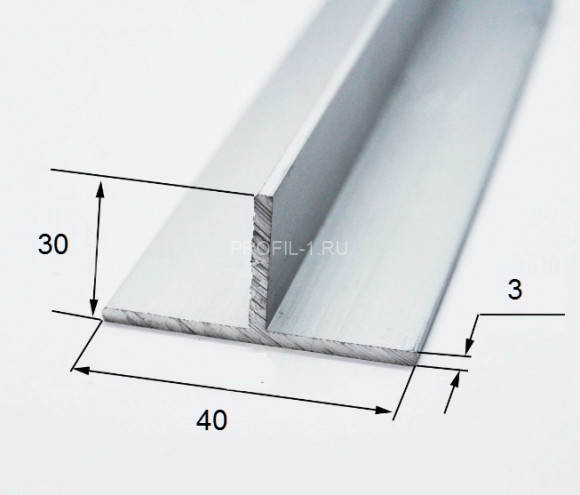 Алюминиевый тавр 40х30х3 мм 3 метра
