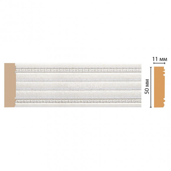 Молдинг DECOMASTER 156-42 ДМ (51x11x2400) цвет Белый с перламутром