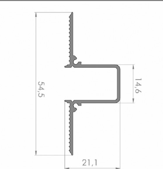 Алюминиевая теневая разделительная рейка Диал ТРР-15 черная 2 м