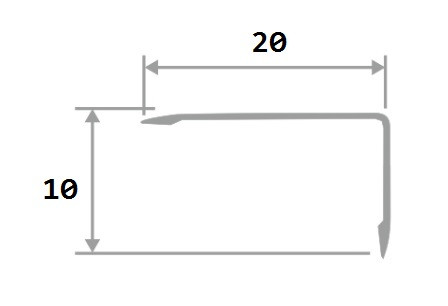 Алюминиевый уголок 10х20 мм ПН-20х10 серебро матовое 2,7 м