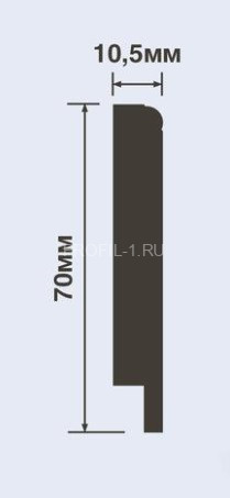 Напольный плинтус HiWood B70N белый 70х10,5 мм 200 см Напольный плинтус HiWood B70N белый 70х10,5 мм 200 см