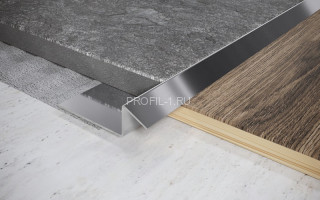 Наружный профиль из нержавеющей стали со скосом для плитки 15 мм FSG 15 P полированная сталь 270 см