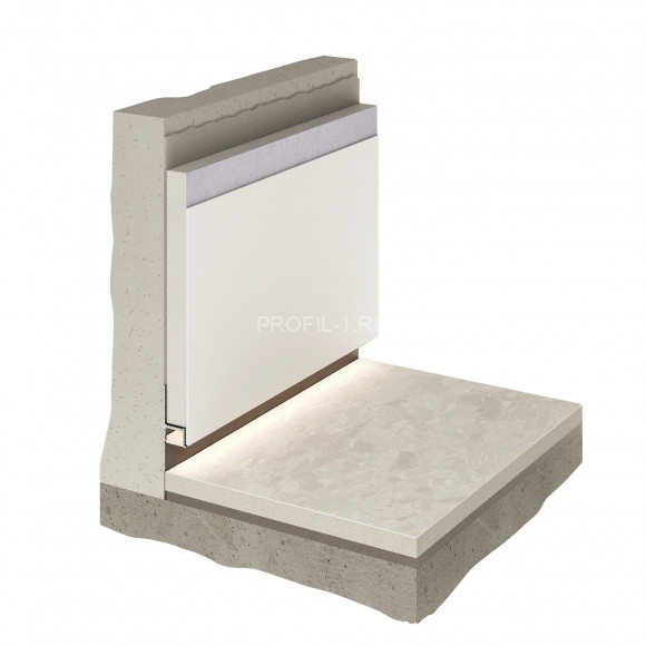 Алюминиевый теневой плинтус Decaro D003.2A Black черный с возможностью LED подсветки 2 м