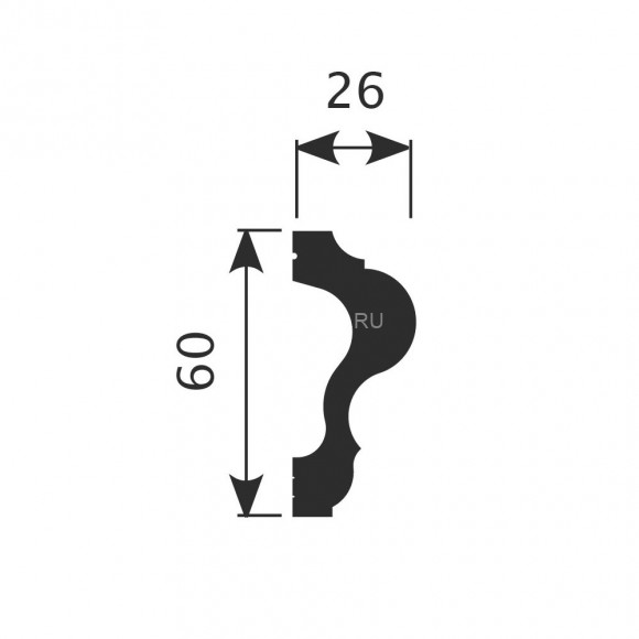 Молдинг Cosca MX-044 белый полистирол 26х60 мм 2м Молдинг Cosca MX-044 белый полистирол 26х60 мм 2м