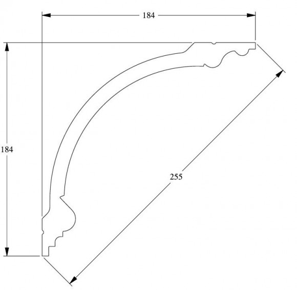 Потолочный плинтус Orac Decor Purotouch C338A белый полиуретан 184х184 мм 2м