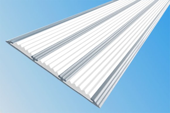 Алюминиевая полоса с резиновыми вставками 100 мм АП-100 белый 2,0 м