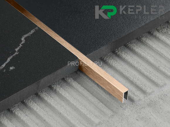 П-профиль бордюрный 10х5 мм из нержавеющей стали SS 304 FSUP05-RS S.S.304 розовое золото сатинированное 2.7 м