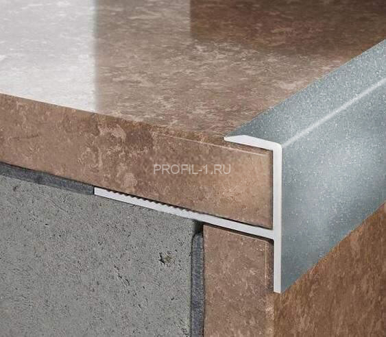 F-образный профиль гибкий алюминиевый 10 мм ПФ-10 светло-серый муар 2.7 м