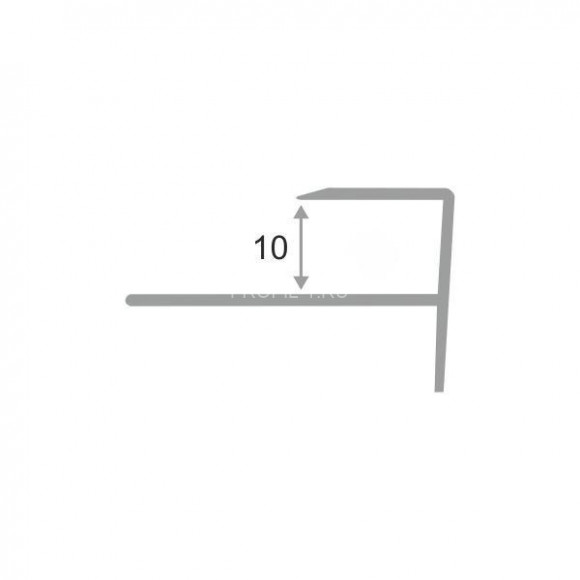 F-образный профиль гибкий алюминиевый 10 мм ПФ-10 светло-серый муар 2.7 м