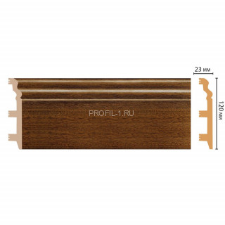 Плинтус напольный DECOMASTER D233-75 ШК/8 (120x23x2400) цвет Орех итальянский