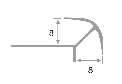 Алюминиевый профиль для наружных углов под плитку ПО-8х8 бронза матовая 2,7 м