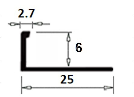 Латунный L-образный профиль гибкий TRD 60 ON 6 полированный 2,7м
