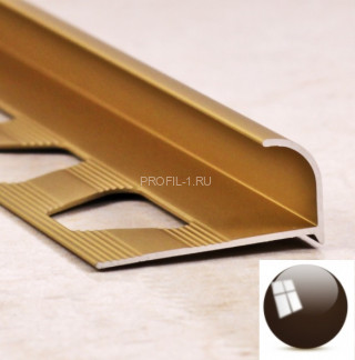Алюминиевый профиль С-образный 10 мм ПО-10 бронза глянец 2,7 м