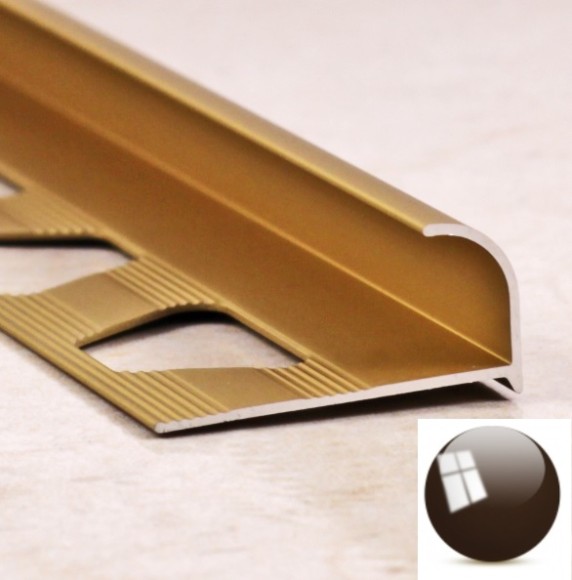 Алюминиевый профиль С-образный 10 мм ПО-10 бронза глянец 2,7 м