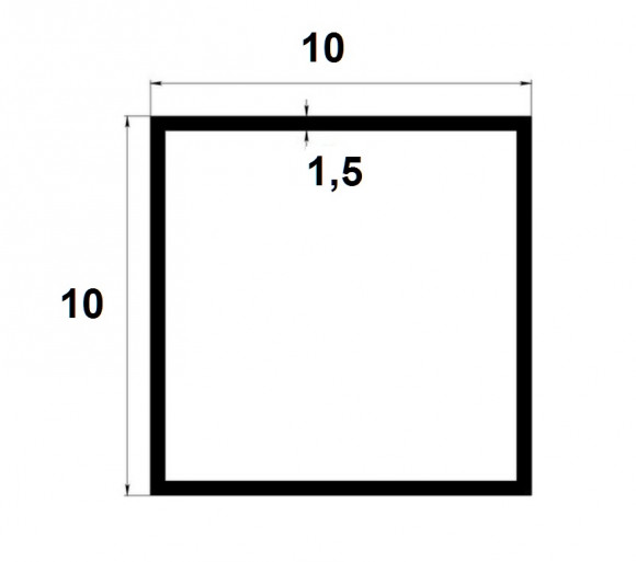 Латунная квадратная труба TQ 10 ON 10х10 полированная 3м Латунная квадратная труба TQ 10 ON 10х10 полированная 3м
