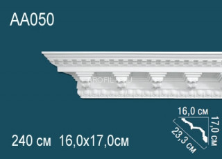 Потолочный плинтус с рисунком Перфект AA050 полиуретан 170х233х160 мм 240 см