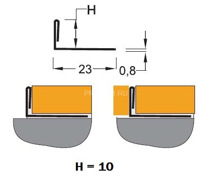 Профиль L-образный 10 мм сталь нержавеющая GL10 матовый 2,7 м Профиль L-образный 10 мм сталь нержавеющая GL10 матовый 2,7 м