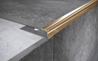 С-профиль из нержавеющей стали 12 мм FR 12 GS золото сатинированное 270 см