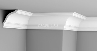 Потолочный плинтус Glanzepol GPX-13 белый полистирол 100х100 мм 2 м