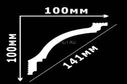 Потолочный плинтус Glanzepol GPX-13 белый полистирол 100х100 мм 2 м