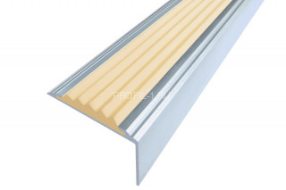 Алюминиевый порог угловой 20х38 мм противоскользящий АУ-38 без покрытия бежевый 3 м