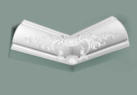 Потолочный плинтус Orac Decor Purotouch C338B белый полиуретан 184х184 мм 2м
