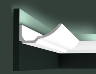 Потолочный плинтус для скрытого освещения Orac Decor C351 белый полиуретан 74х173 мм 2м Потолочный плинтус для скрытого освещения Orac Decor C351 белый полиуретан 74х173 мм 2м