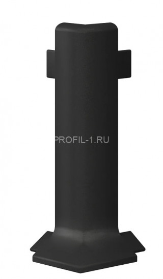 Угол наружный алюминиевый для плинтуса Laconistiq Adhesive 80 черный 80х10 мм