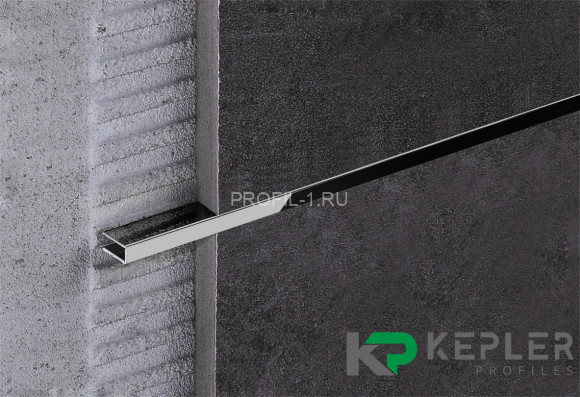 П-профиль бордюрный 10х5 мм из нержавеющей стали SS 304 FSUP05-BP S.S.304 черный полированный 2.7 м