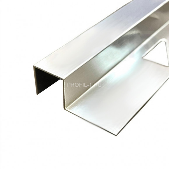 П-профиль закладной 10х10 мм из нержавеющей стали SS 304 FSBP017-10 P S.S.304 полированный 2.7 м