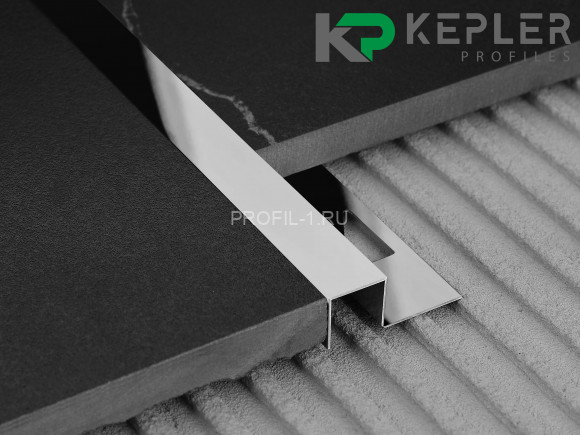 П-профиль закладной 10х10 мм из нержавеющей стали SS 304 FSBP017-10 P S.S.304 полированный 2.7 м