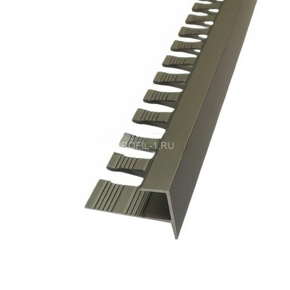 F-образный профиль гибкий алюминиевый 8 мм ПФ-8 бронза матовая 2.7 м