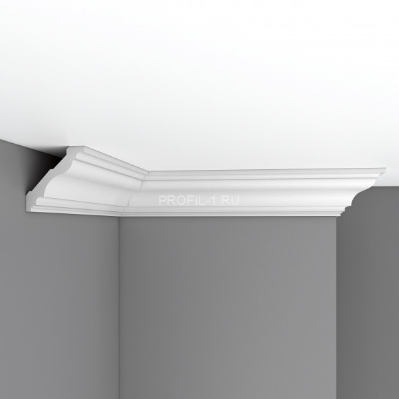 Плинтус потолочный  78х74х2400 мм Decomaster 96684 из полиуретана белый под покраску