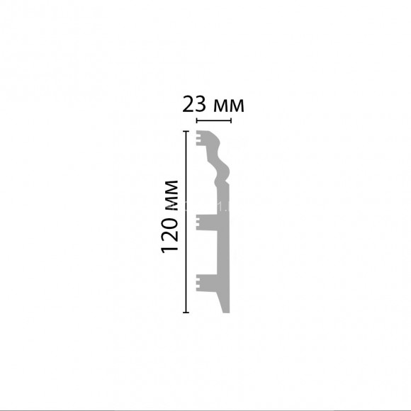 Плинтус DECOMASTER D233ДМ (120x23x2000) напольный, ударопрочный полимер, белый, под покраску Плинтус DECOMASTER D233ДМ (120x23x2000) напольный, ударопрочный полимер, белый, под покраску