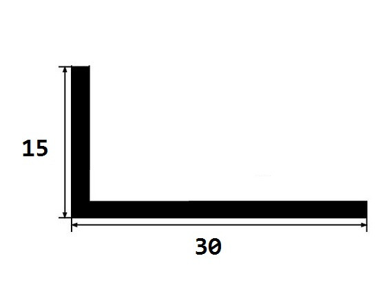 Латунный уголок 30х15 мм полированный 270 см